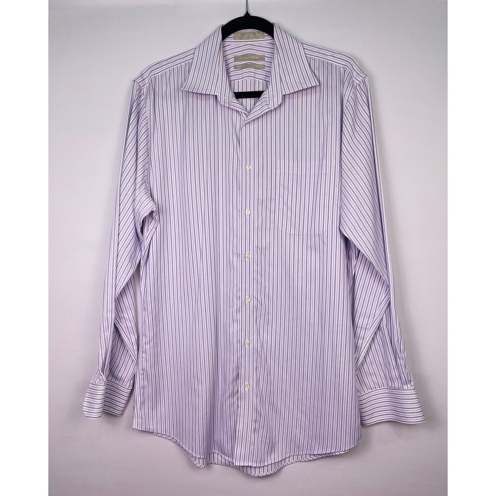 Nordstrom Trim Fit Wrinkle Free Striped Button Down Shirt Men’s Size 16 (34-35) - Picture 2 of 7